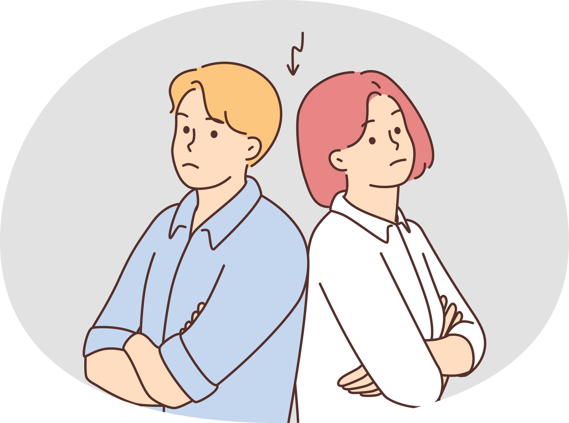 Unhappy couple in argument